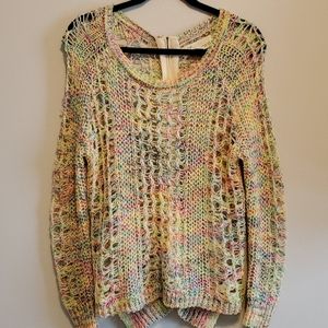 Vintage Havana - Multi Color Distressed Sweater -M